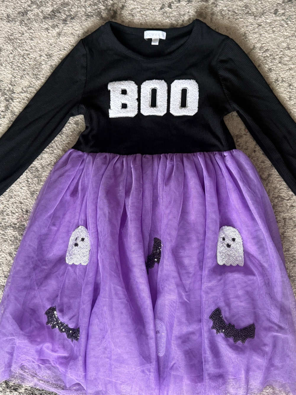 btween Black & Purple Halloween 'BOO' Tulle Dress